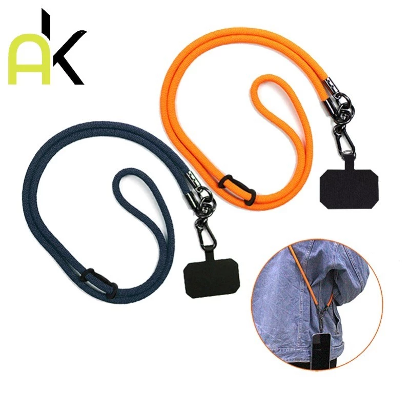 AK สายรัดโทรศัพท์มือถือ สายรัดคอ ที่หุ้มสายแขวน เคสโทรศัพท์ เชือกคล้องนิรภัยแบบปรับได้ และเชือกคล้องพวงกุญแจ