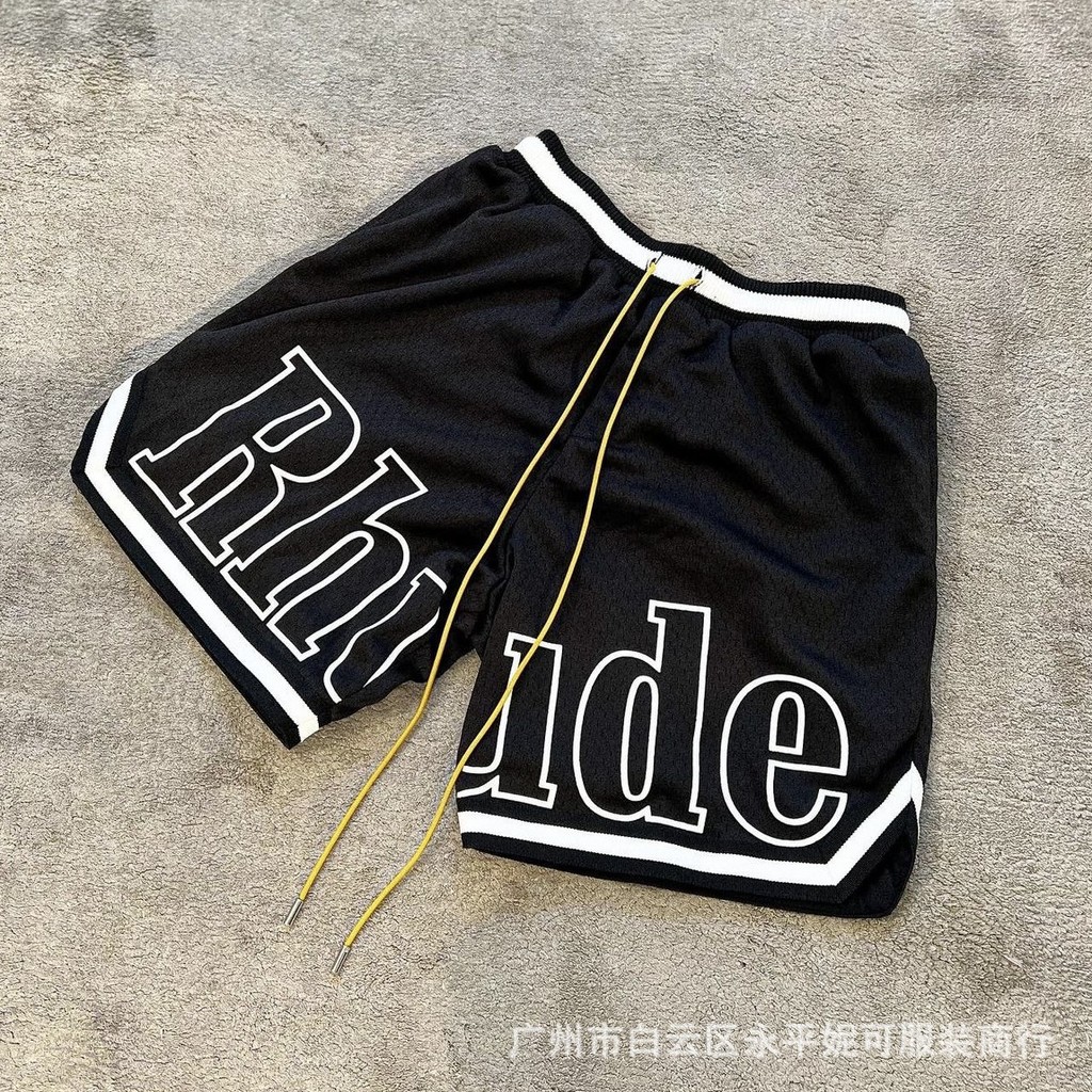 GOBE RHUDE High Street Mesh Style for Sports Basketball Shorts All-Matching Casual Beach Outer Wear 