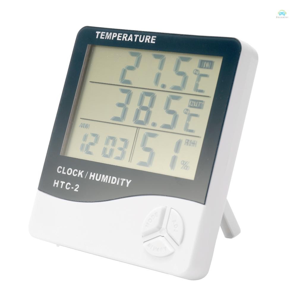 ใช่1 hygrothermographในร่มและกลางแจ้งหน้าจอขนาดใหญ่จอแสดงผลดิจิตอลอุณหภูมิและความชื้นเมตรเวลาปฏิทินปลุกเครื่องวัดอุณหภูมิและไฮโกรมิเตอร์