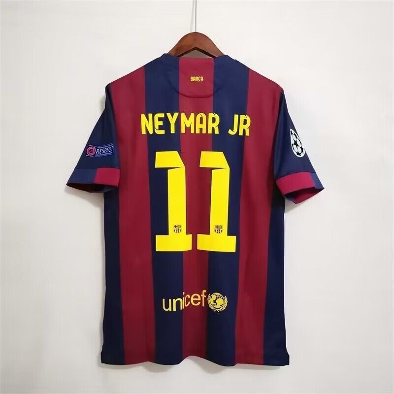 เสื้อฟุตบอลเหย้า Barcelona Messi Neymar JR แบบย้อนยุค