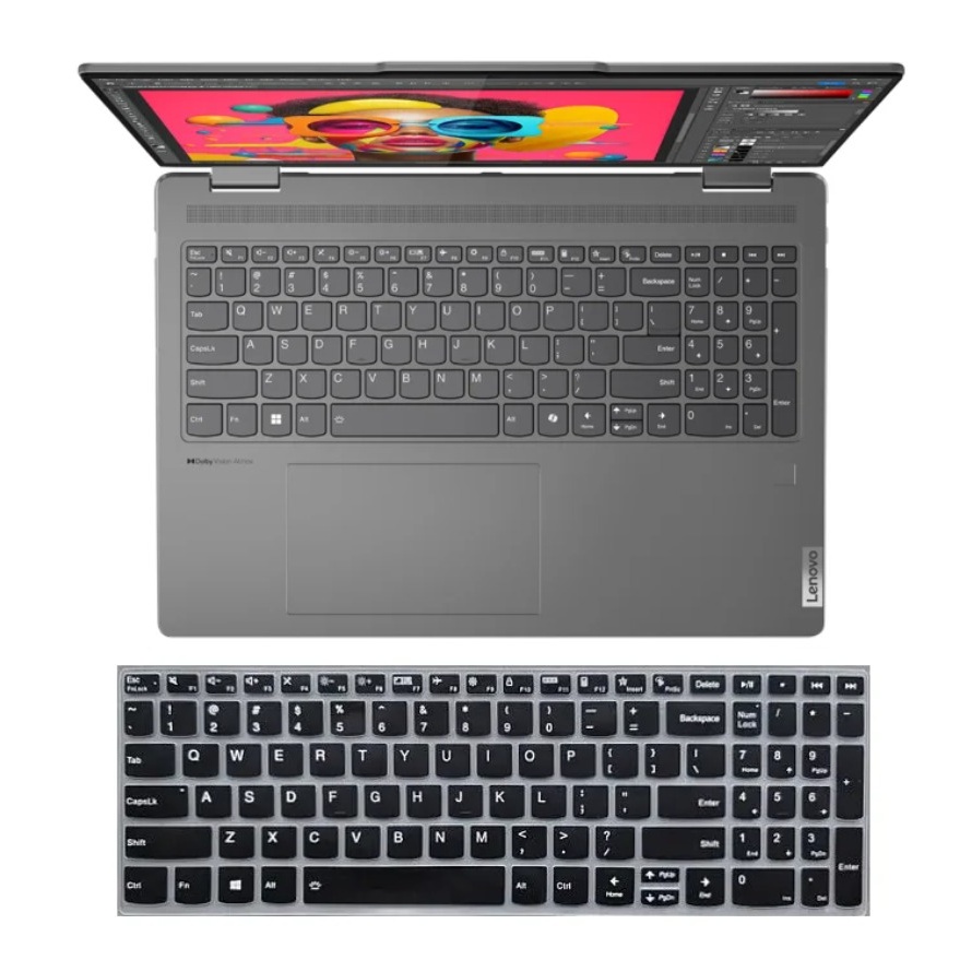 ซิลิโคนแล็ปท็อปแป้นพิมพ์ผิวสําหรับ Lenovo Yoga 7 2-In-1 16AHP9 Yoga7 2-In-1 16IML9 16" 16 นิ้ว 2024 