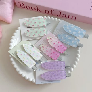พร้อมส่ง🇹🇭 B071 ราคา/ชิ้น กิ๊บติดผมเตารีด ผมหน้าม้า อะคริลิคลายดอกไม้ เครื่องประดับผม ที่ติดผม