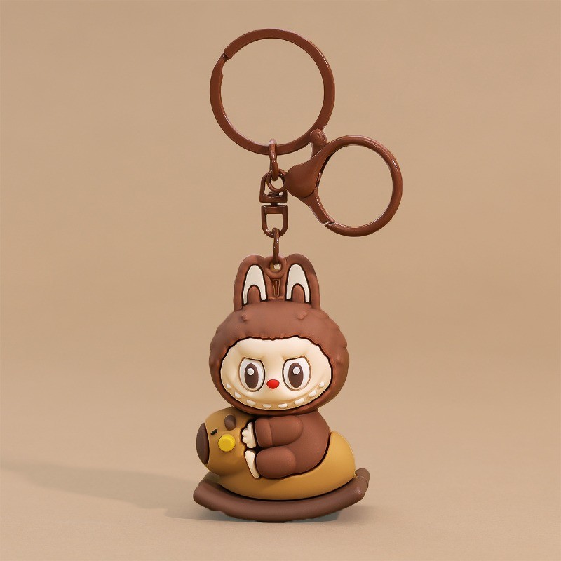 Pop MART 3D Labubu พวงกุญแจน่ารักกระเป๋านักเรียนจี้ของขวัญสําหรับสาวโปรด