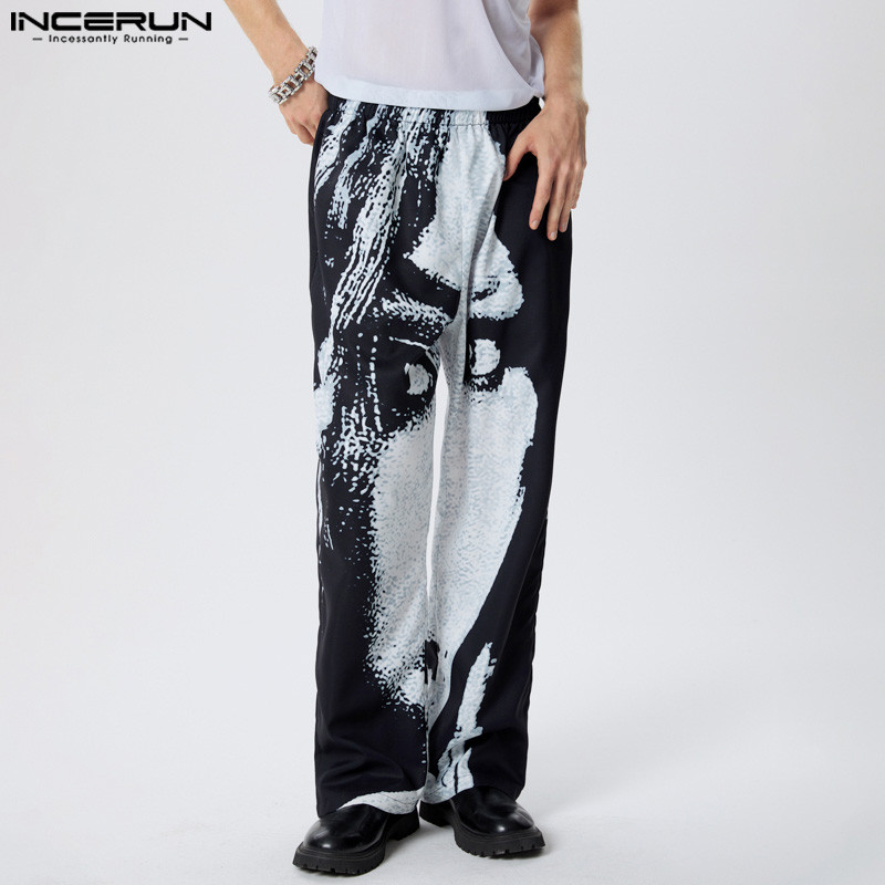 ไม่แน่นอน ผู้ชายวินเทจแฟชั่นบทคัดย่อตัวอักษรพิมพ์ออกแบบกางเกงลําลอง - รูปที่ 3