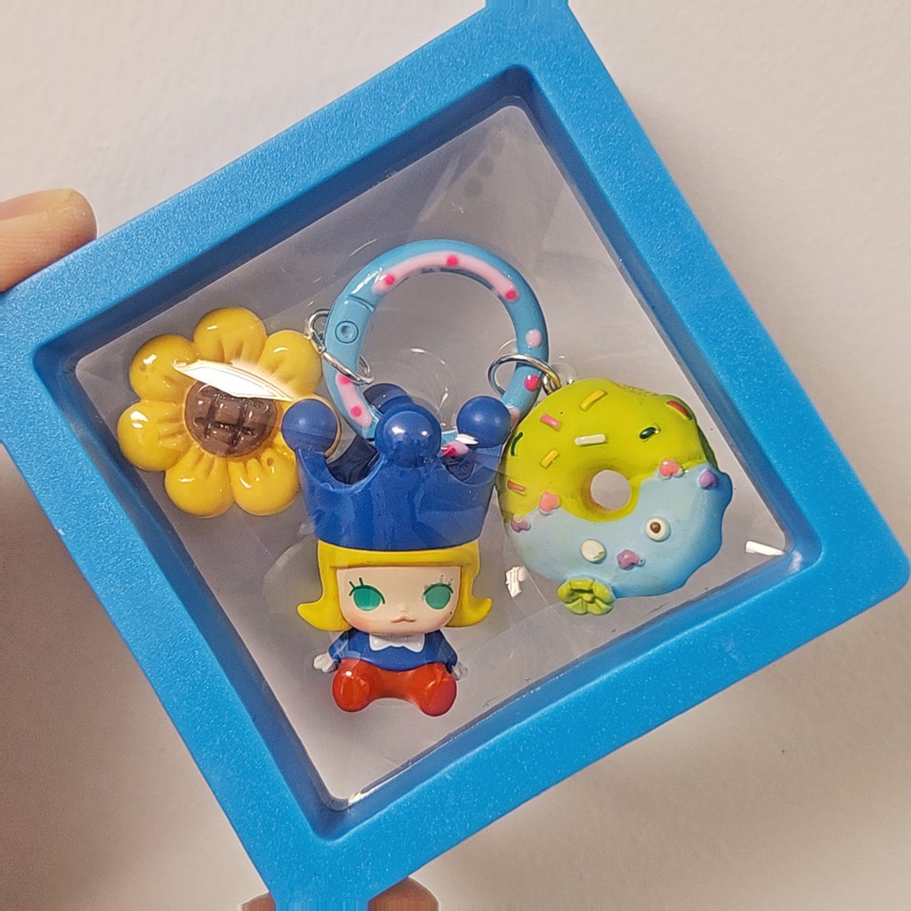 ของแท้ popmart POP Bean keychain น่ารักพวงกุญแจกระเป๋าจี้, จี้รถ, โทรศัพท์มือถือ Kawaii พวงกุญแจ