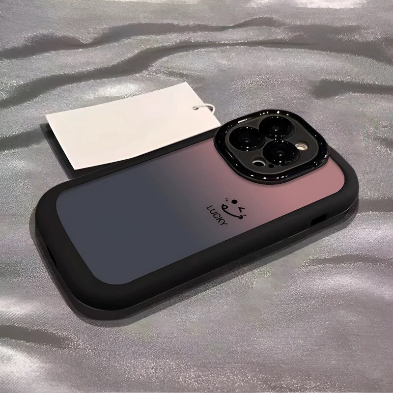 Iphone 16 15 14 13 12 11 Pro Max X Xr Xs Max 7 8 Plus SE2020 เคสโทรศัพท์ Ins Gradient Smile Love Heart คู่ฝาครอบโทรศัพท์นุ่ม