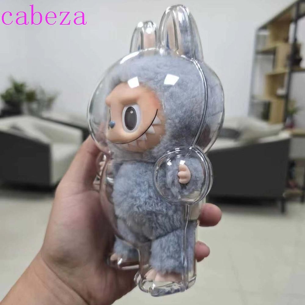 Cabeza|Labubu Storage Bag, Peadant Dust Labubu Protective Shell, กระเป๋าแขวนสะสมที่ถอดออกได้แบบพกพาโปร่งใสฝุ่นเด็ก