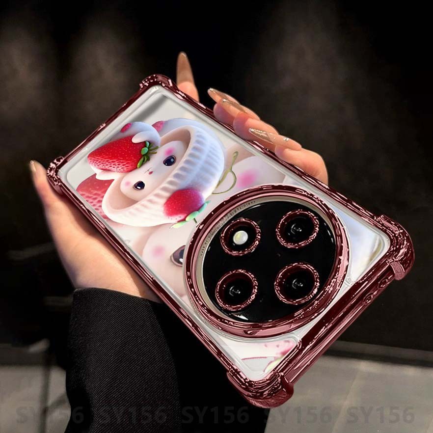 เคส Oppo Reno 12F Reno12 F Reno12F 12 Pro 12Pro 5G Reno 11 10 Pro 11F 8Z 7Z 8 6 เคสโทรศัพท์พร้อมกล้องProtector Clear Luxury AestheticกันกระแทกหนาAir Cushion Anti-Fall