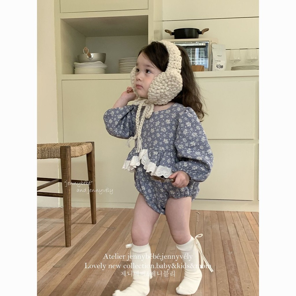 Baby Autumn Floral onesie เจ้าหญิงแขนยาวสําหรับเด็กผู้หญิง 2024