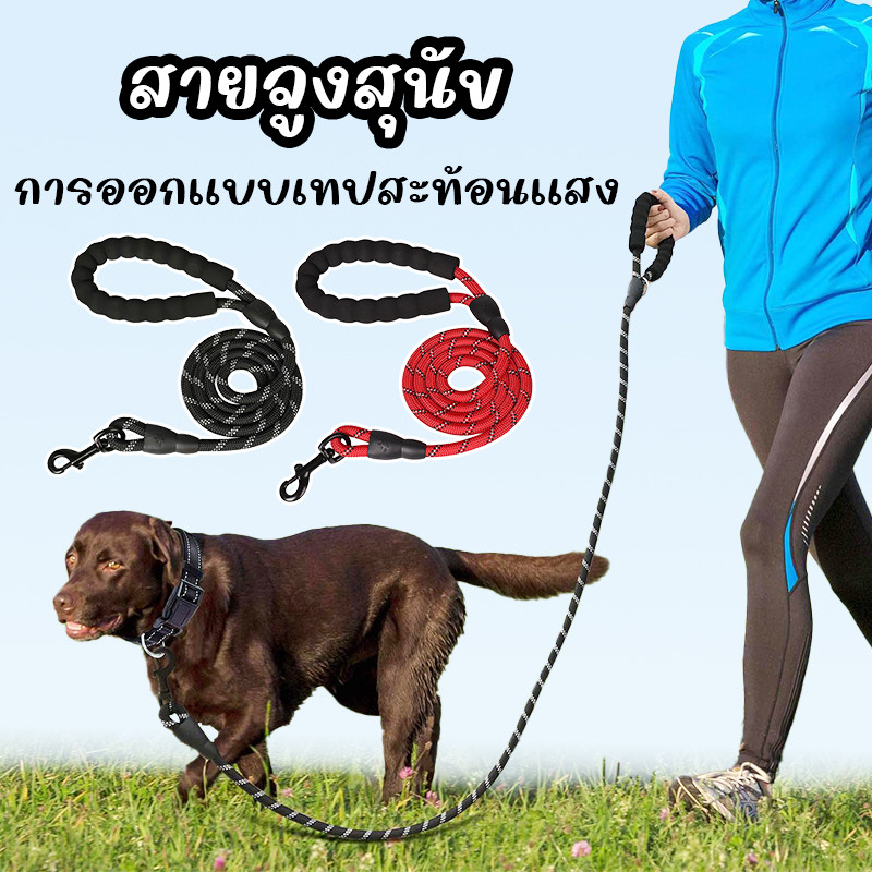 สุนัขออกไปพร้อมสายจูงเพื่อป้องกันสุนัขวิ่งกะทันหันความยาวของเชือก 1.5 ม. และคุณสามารถเลือกที่จะมีสปริ