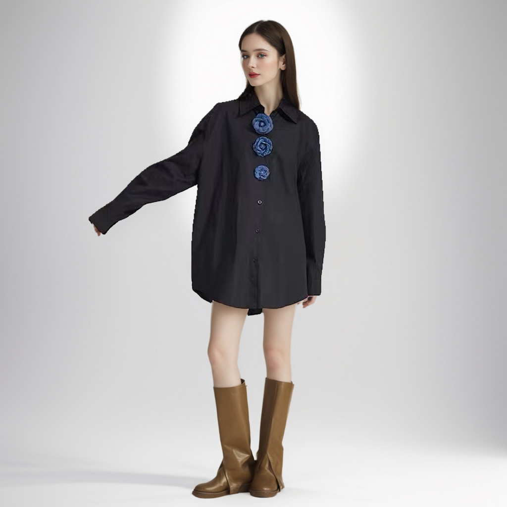 เสื้อแขนยาวผู้หญิงฤดูใบไม้ร่วงฤดูหนาวcommuter Design All-Matchเสื้อแจ็คเก็ตลําลองดอกไม้ 2024 สไตล์ใหม่Insอินเทรนด์