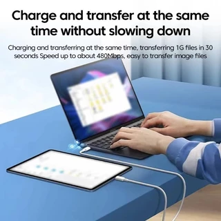 สาย USB Type C อเนกประสงค์ 120W 10A / สายไฟโอนข้อมูล Type C คู่ / สายชาร์เร็วสุด