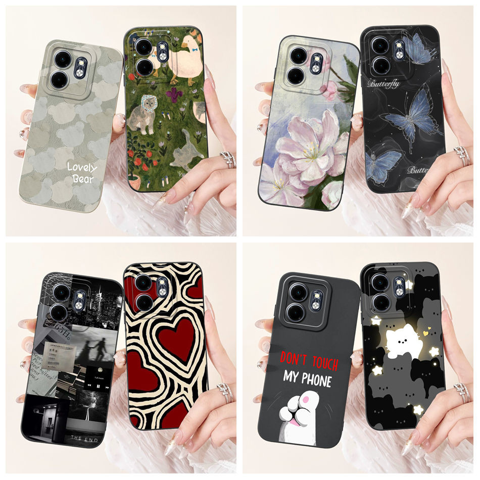 Infinix Smart 9 X6532 ปลอกซิลิโคนอ่อนนุ่มลายการ์ตูนแมวน่ารัก Infinix Smart9 เคสโทรศัพท์ป้องกันเลนส์