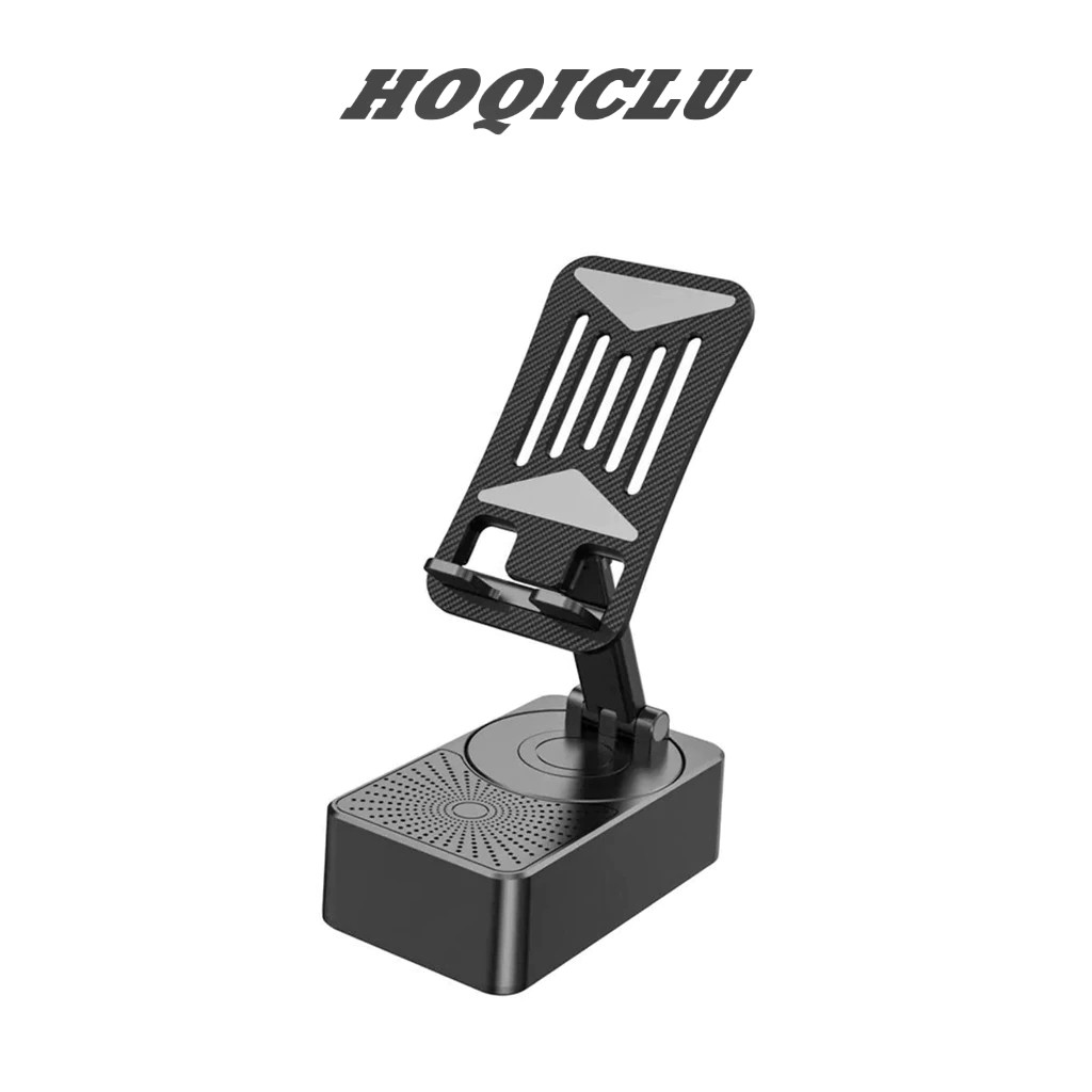 HOQICLU ที่วางโทรศัพท์ลำโพงบลูทูธ ขาตั้งโทรศัพท์มือถือหมุนและพับเก็บได้ สามารถใช้ดูทีวี ไลฟ์สด ฯลฯ พร้อมฐานกันลื่น 9D