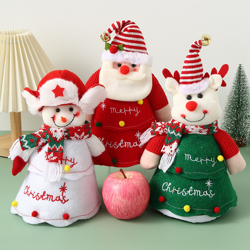 Christmas ถุงขนม ถุงของขวัญคริสต์มาส ถุงของขวัญ แบบพกพา มีซิป ซานต้า สโนว์แมน กวางเอลก์ ตกแต่งคริสต์มาส