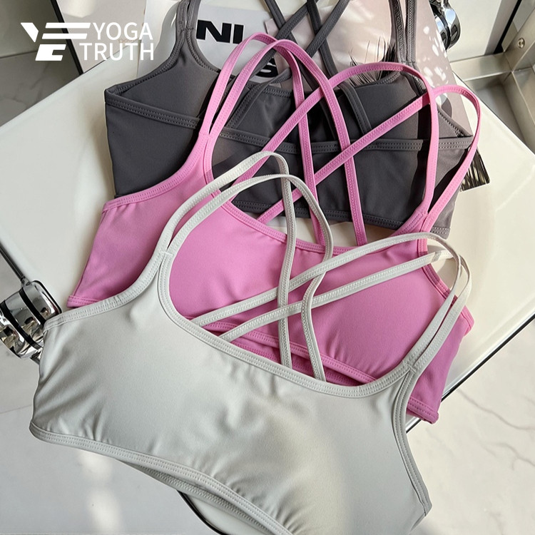 YOGATRUTHSports Bra แฟชั่น Cross Beauty Back Quick Drying Bra โยคะออกกําลังกาย