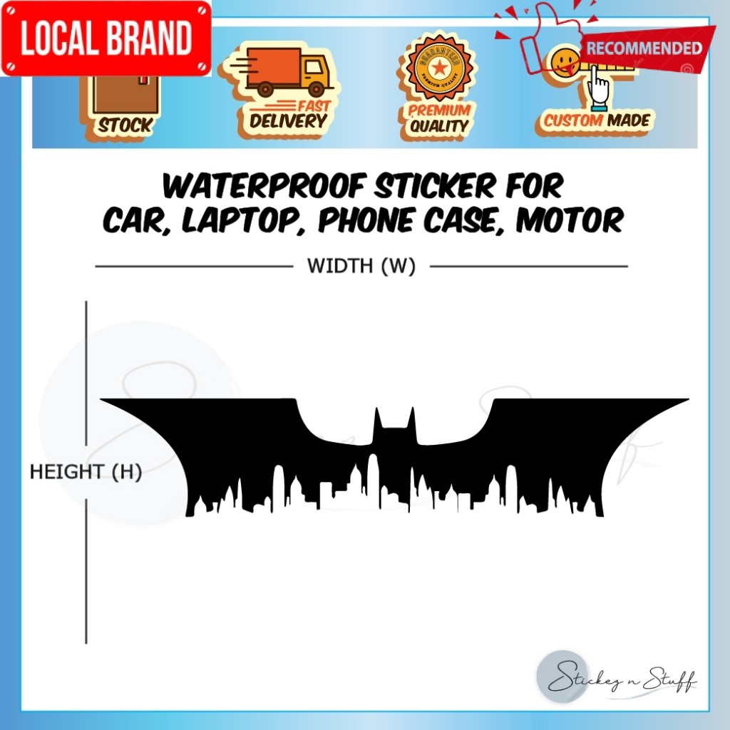 [D4] Batman Joker Gotham City skyline สติกเกอร์รถบรรทุกรถยนต์สะท้อนแสง dark knight สติกเกอร์ไวนิล DC