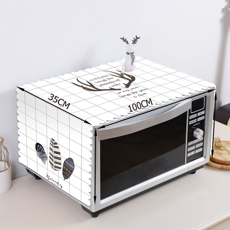 ถุงคลุมเตาอบไมโครเวฟ กันฝุ่น ถุงคลุมเตาอบไมโครเวฟ กันน้ํา กันไขมัน พิมพ์ลายดอกไม้ - รูปที่ 6