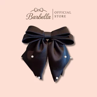 Barbella กิ๊บโบว์ผ้าซาตินประดับไข่มุก โบว์ใหญ่คลาสสิก สไตล์เรียบหรู รุ่น Vivianne (BB039)