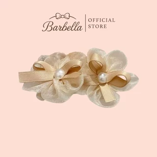 Barbella กิ๊บผมดอกไม้โบว์ผ้าชีฟองแต่งไข่มุก ดีไซน์หวานละมุน รุ่น Marcelline (BB037)
