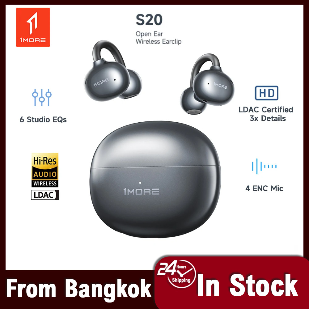 1MORE S20 หูฟังแบบหนีบหู หูฟังไร้สายแบบบลูทูธความละเอียดสูง ANC TWS หูฟังแบบลดราคาพิเศษ
