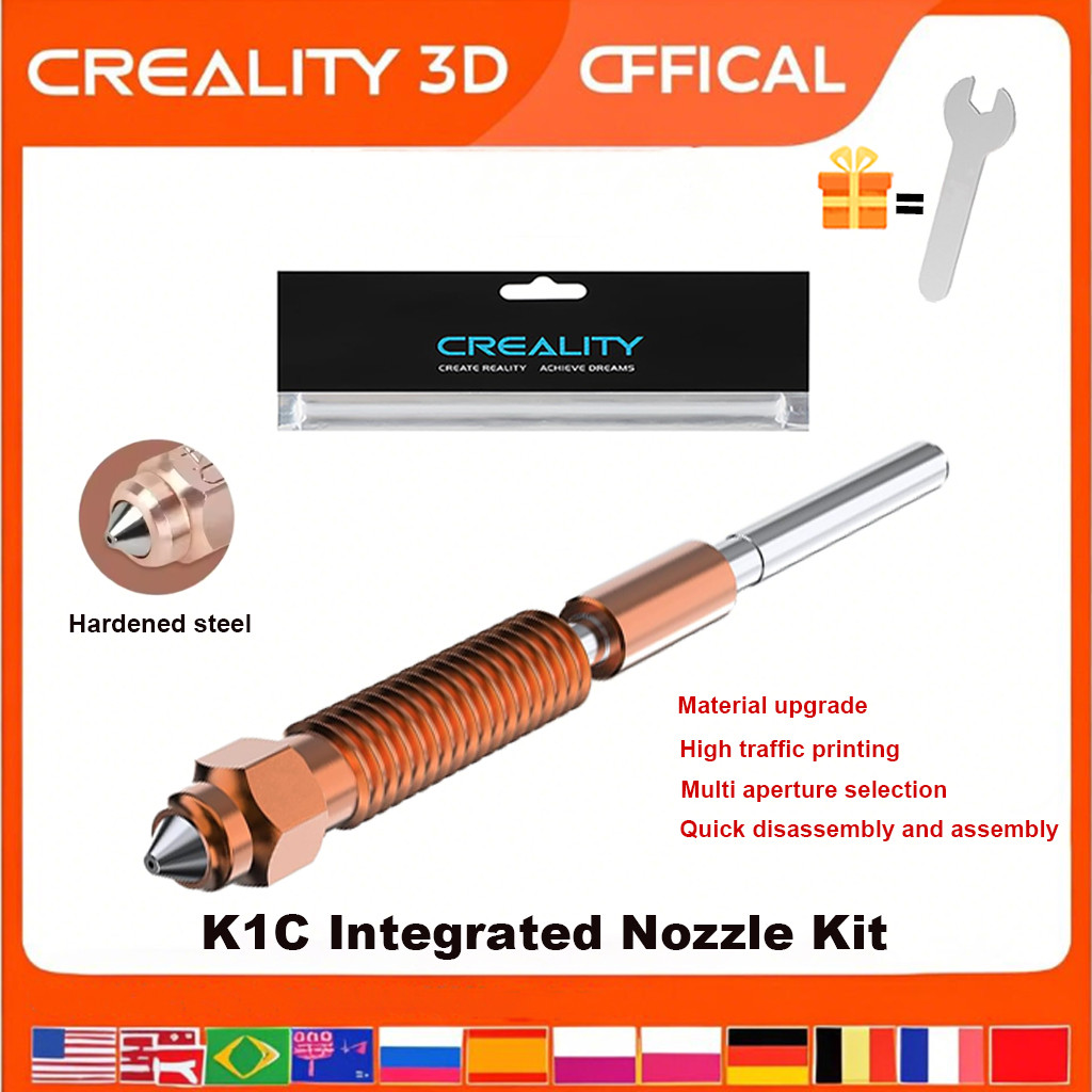 Creality Nozzle 0.2,0.4,0.6,0.8,1.0mm Easy to install High Flow K1C Nozzle Kit 3D Printer for K1 Max