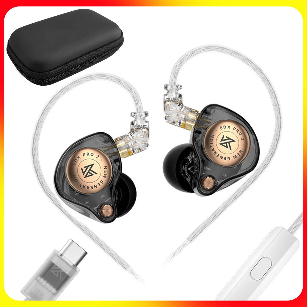 Uareliffe KZ EDX Pro 2 หูฟังเพิ่มกล่องเก็บ Professional Tuning Strong Bass หูฟังเพลง DJ Monitor IEM 