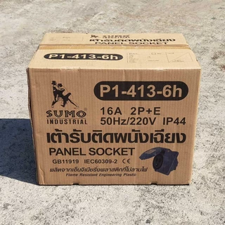 พาวเวอร์ปลั๊ก 2สาย 3ขา 16A รุ่น P1-413-6H (ตัวเมีย) SUMO 2P+E 16A 220V Single Phase ตัวเมียIP44