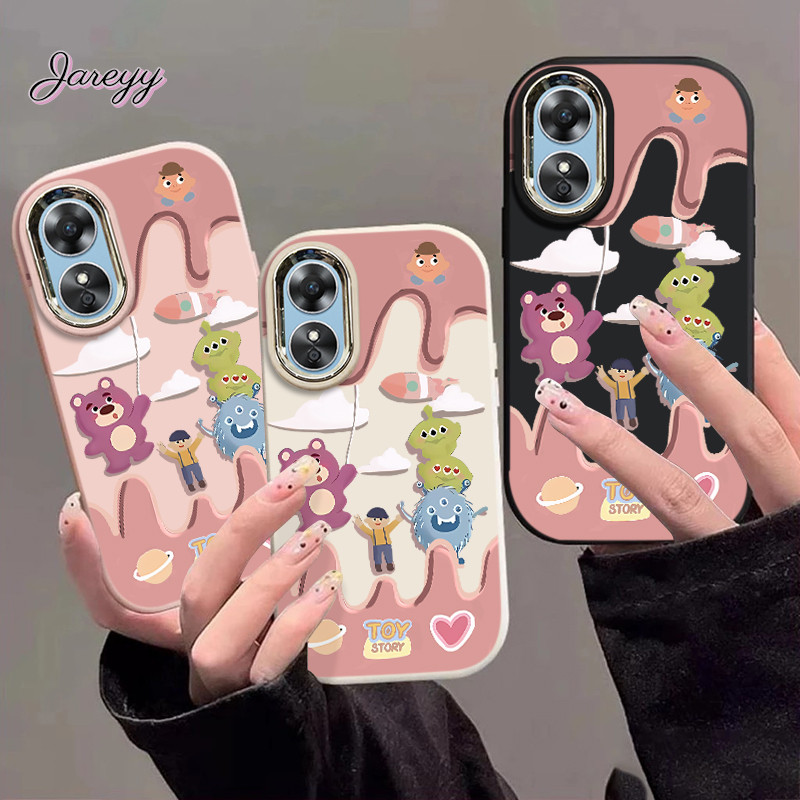 OPPO Case Strawberry bear monster เหมาะสําหรับ OPPO A18 A38 A78 A58 A17 A17k A16 A5s A12 A3S A54 A77