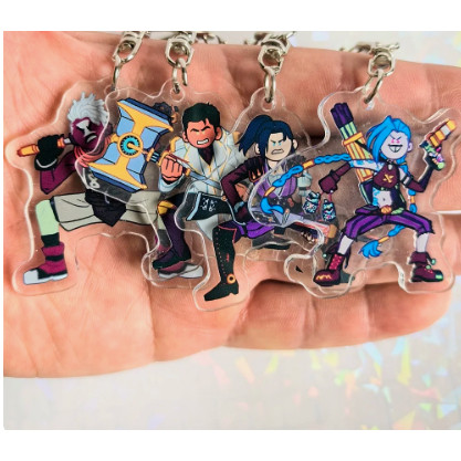 พวงกุญแจ Arcane Jinx Vi Caitlyn Ekko Viktor ทําจากอะคริลิคใส MATERIAL