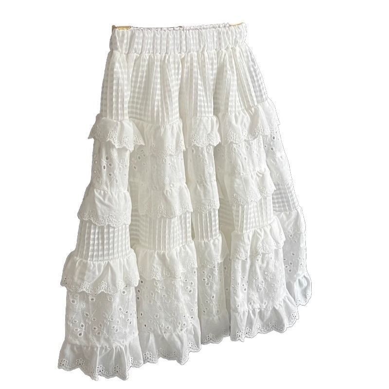 กระโปรงเค้กวินเทจสีขาว สไตล์ตะวันตกสำหรับสาวๆ เหมาะกับเด็กโต - รูปที่ 3