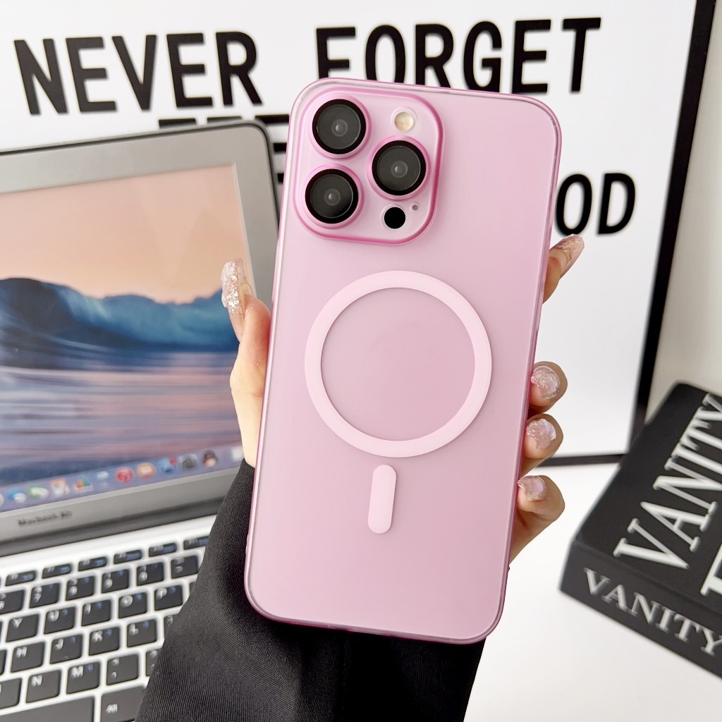 หรูหราเคสแม่เหล็กบางเฉียบสําหรับ iPhone 16 15 14 Plus 13 12 11 Pro Max Clear Matte พร้อมเคสป้องกันเลนส์กล้อง