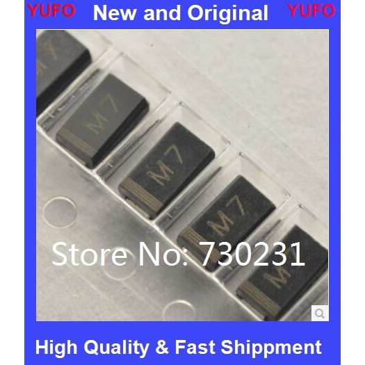 100PCS DIODE M7 1N4007 SMD 1A 1000V IN4007 Rectifier Diode Free Shipping