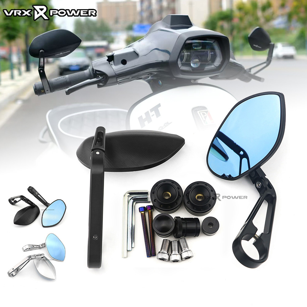 สําหรับ Vespa Sprint Primavera 125 150 CNC กระจกปลายแฮนด์ Widen View กระจก