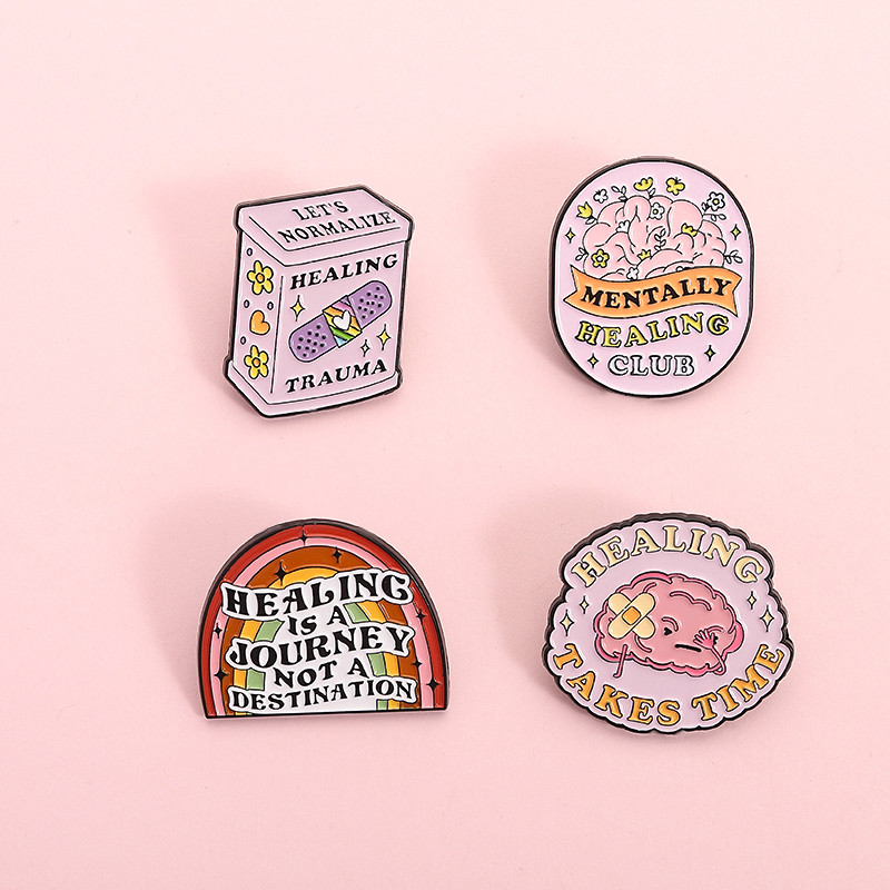 เข็มกลัดลายสมองสุขภาพจิต แบบบอร์ดน่ารัก พร้อมติดที่กระเป๋าเป้ เป็นของขวัญให้เพื่อน