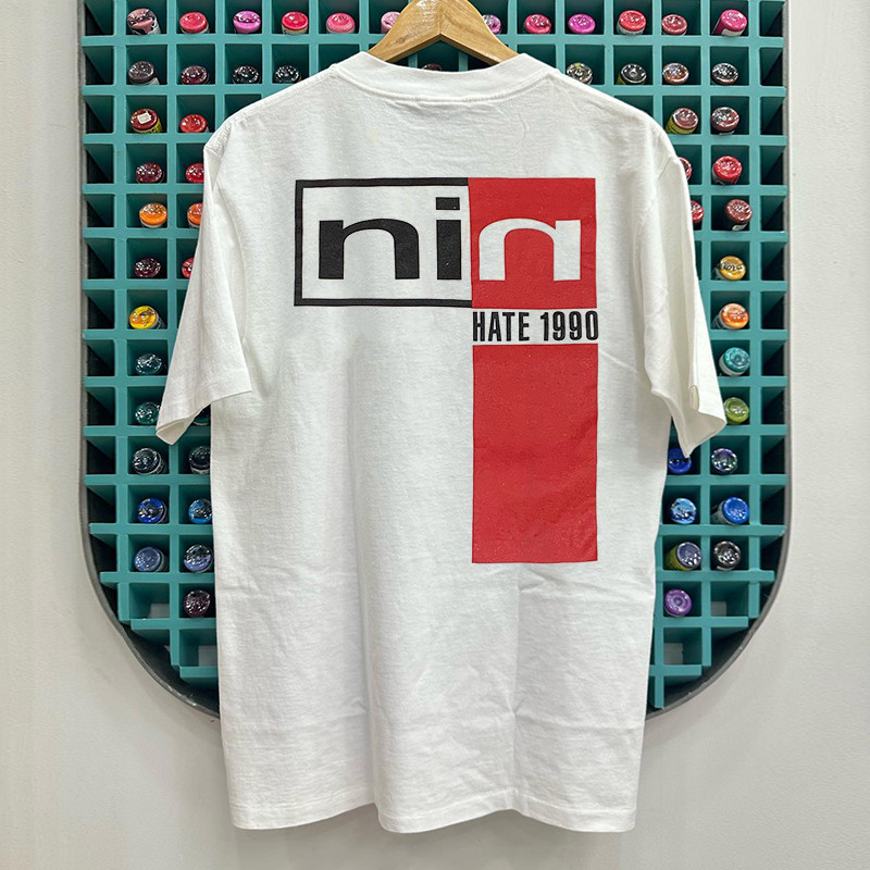 เสื้อยืดแขนสั้น Nine Inch Nails 100%