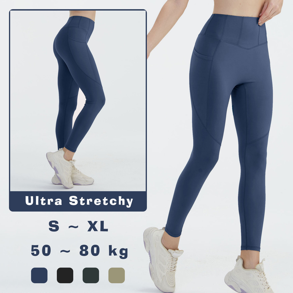 50-80 กก. ผู้หญิงกางเกงโยคะเอวสูง Tummy Control ออกกําลังกายกางเกงขายาวความยืดหยุ่นวิ่งออกกําลังกายกางเกง