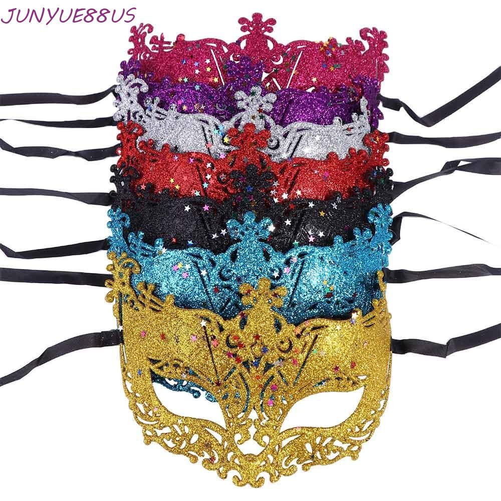 JUNYUE88US Dance Masks Queen Princess Party ฮาโลวีน Supply Face Mask คอสเพลย์ Prom Props Eye Mask แส