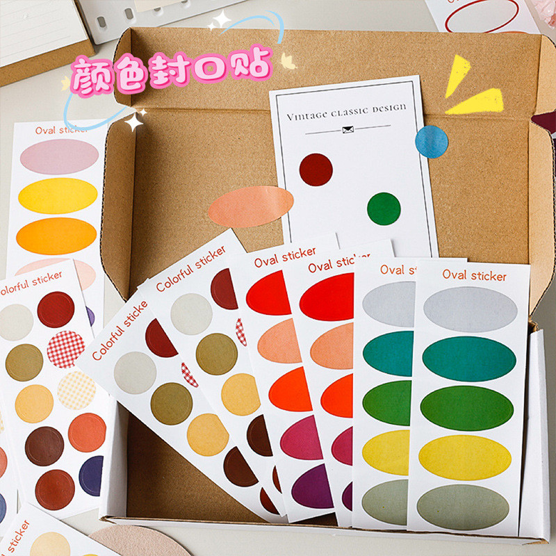 Color Dot Marker Sticker Morandi Envelope Gift Sealing Sticker Childrens Goo Card Handbook Material 