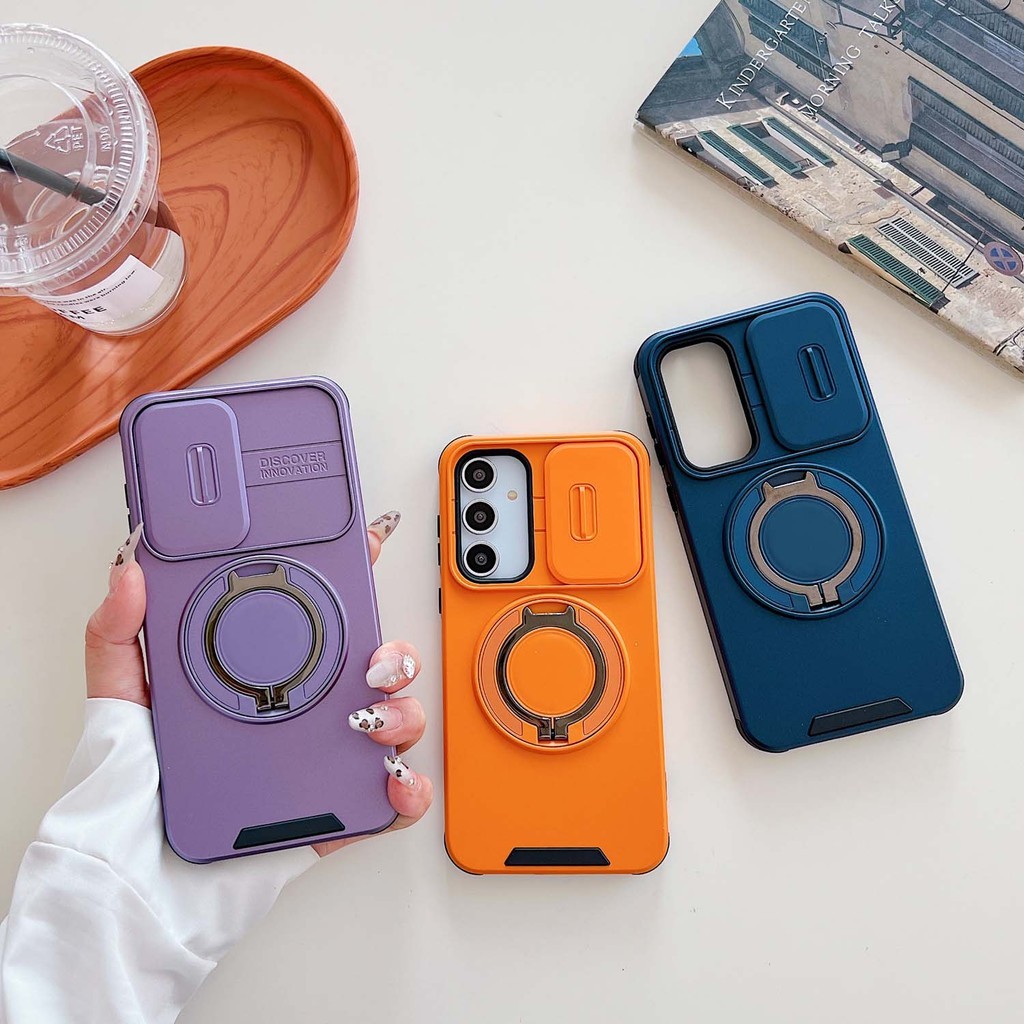 SAMSUNG ปลอกสําหรับSamsung A56 A36 A16 A06 A05 A04 A04S A05S 360 องศาหมุนแม่เหล็กไร้สายกรณีวงเล็บกล้องป้องกันเคสโทรศัพท์ - รูปที่ 3