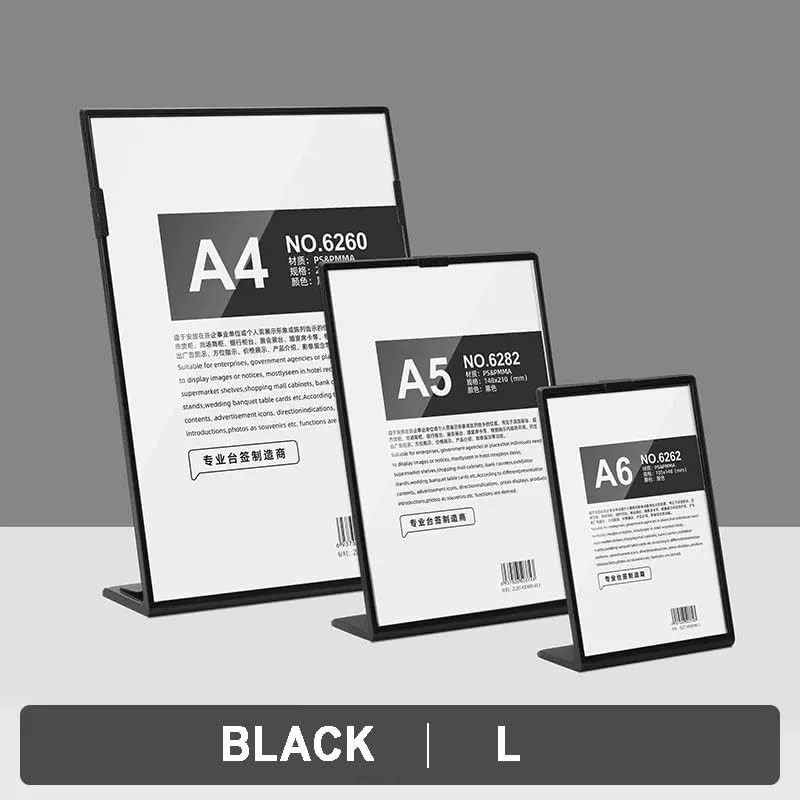 ABS Plastic Slanted Sign Holder, Menu Displays Black L Sign Stand A4/A5/A6 (A6 105×148mm/4.13×5.83 i