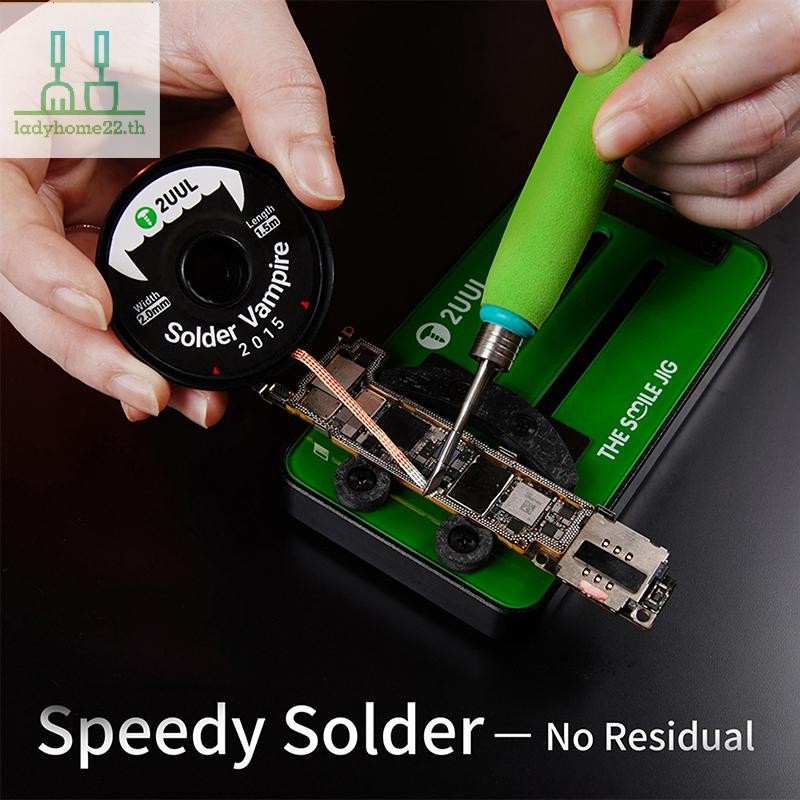 DOOULADY 2UUL DW15 Desoldering Braid Wick สําหรับโทรศัพท์มือถือ PCB แผงวงจรซ่อมเครื่องมือ 10 ม้วน/กล