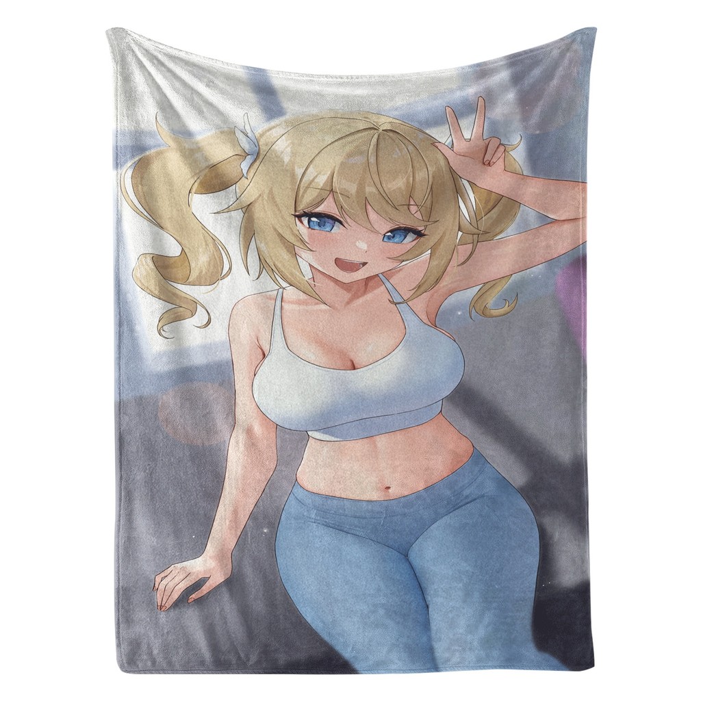 Genshin Impact Barbara อะนิเมะ Flannel ผ้าห่มนุ่มดูดซับ Washcloth ของขวัญสําหรับ Travel Camping Gym