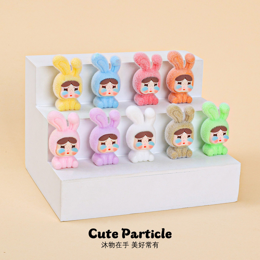 [14 @] น่ารัก แห่กัน กระต่ายร้องไห้เด็กร้องไห้ตุ๊กตาน่ารักสดคู่ออกอากาศคู่ตาบอดกระเป๋าเดสก์ท็อปตกแต่งเครื่องประดับขนาดเล็กของขวัญ LT