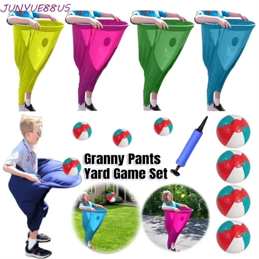 JUNYUE88US Granny Pants Yard Game Set, Creative Funny Parent Child Pitching Game, with Bouncy Balls 