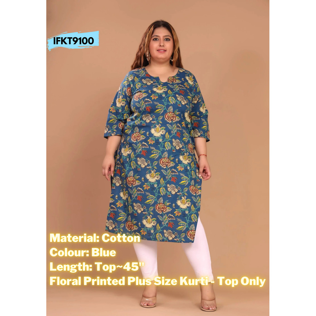 [6XL] Exclusive Plus Size Cotton Kurti - Top Only