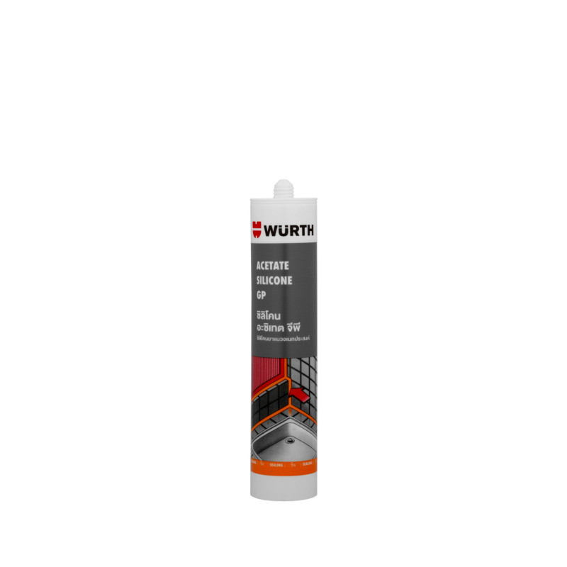 ซิลิโคนอะซิเตท แบบกรด Acetate Silicon  ซิลิโคนอเนกประสงค์ ยาแนว Wurth