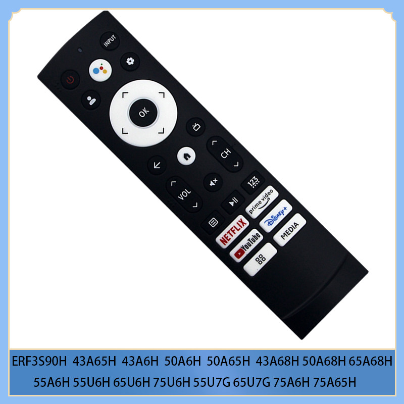 ERF3S90H รีโมทคอนโทรลเข้ากันได้กับ Hisense TV 43A65H 43A6H 43A68H 55U6H 55U7G 75A6H ไม่มีเสียง