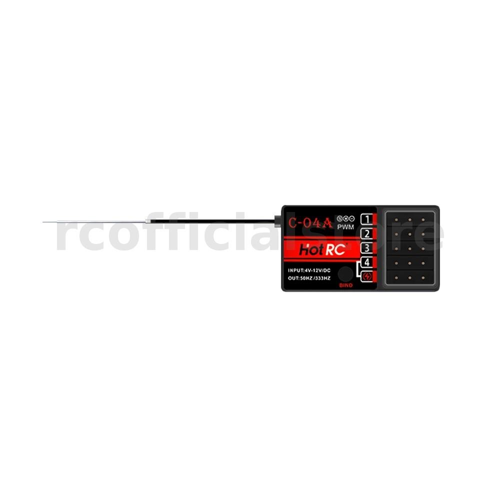 Hotrc C-04 2.4GHz 4CH RC Receiver สําหรับ HOTRC DS-4A รีโมทคอนโทรล RC รถเรือหุ่นยนต์ถังเครื่องบินอะไ