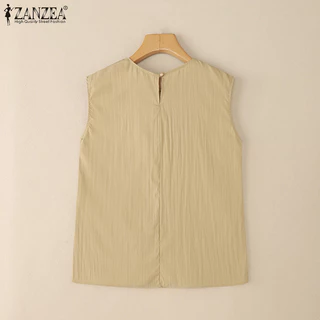 ZANZEA เสื้อแขนกุดสไตล์เกาหลีหรูหรา ทำจากผ้าโครเชต์ มีดีไซน์เหมือนเสื้อลูกเรือ